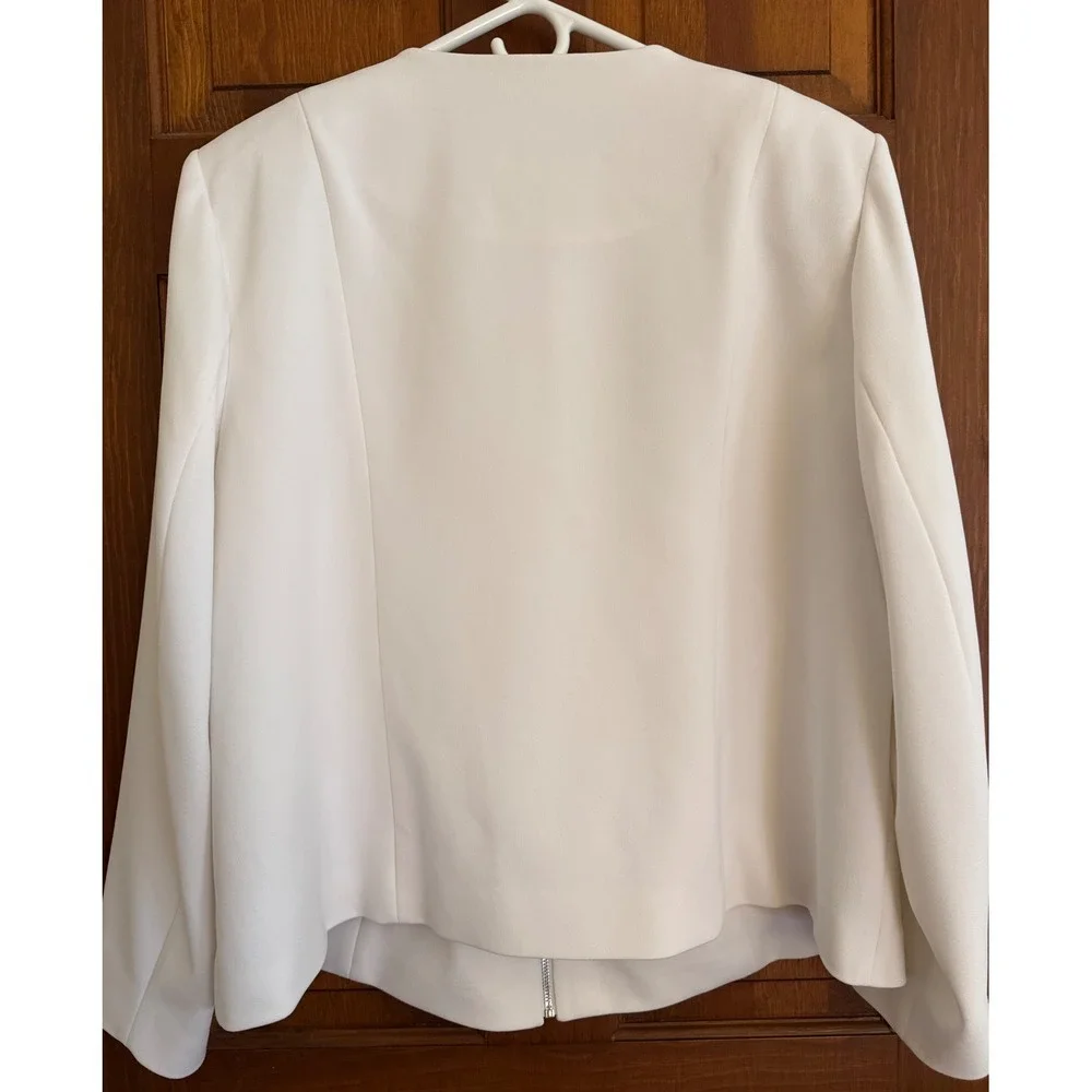 Calvin Klein Zip-Up Suit Separate Jacket‎ Womens Size 20W White Business Casual